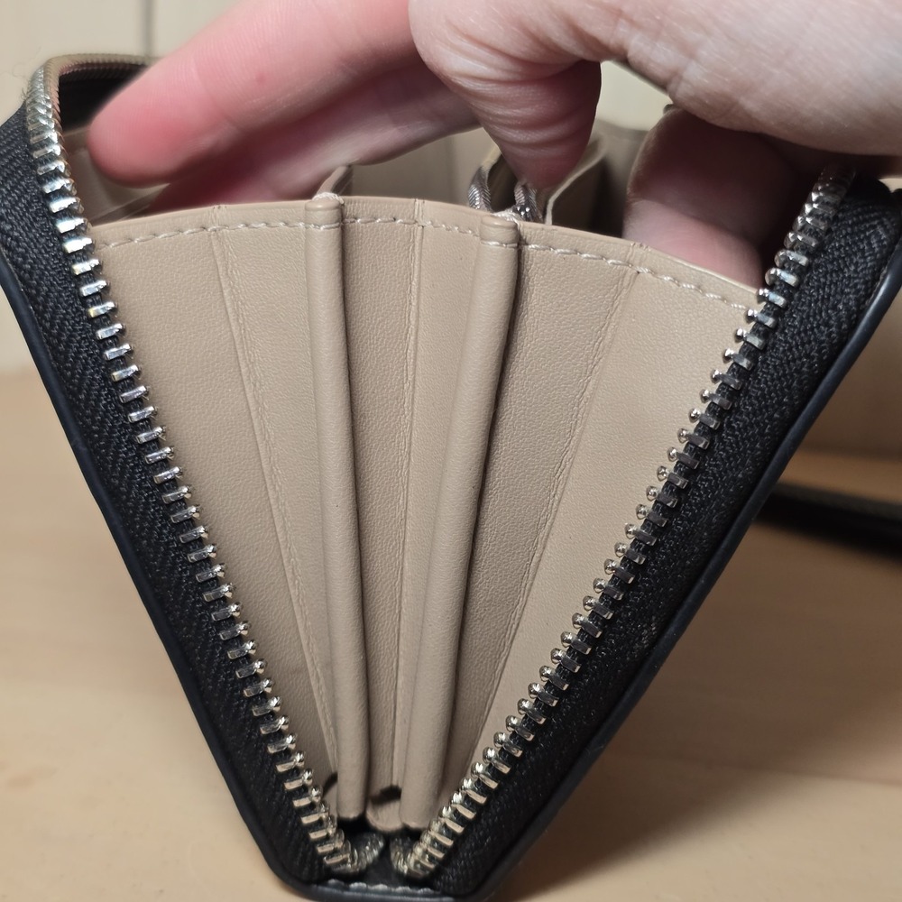 Coach Long Zip Around Wallet Black & White Checkerboard Print model CR622 Rare - Picture 12 of 16